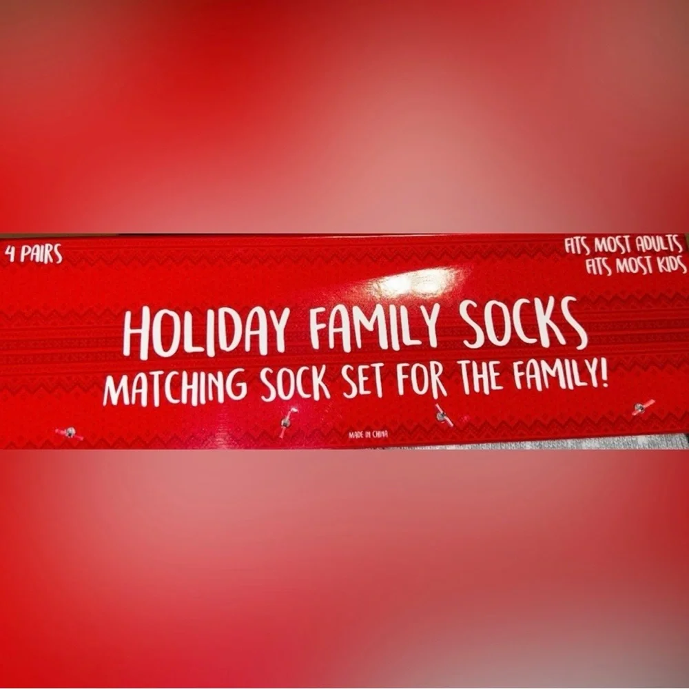 NWT Holiday Family Socks 4 Pair Sizes Matching Set Christmas Snow Flakes Gray